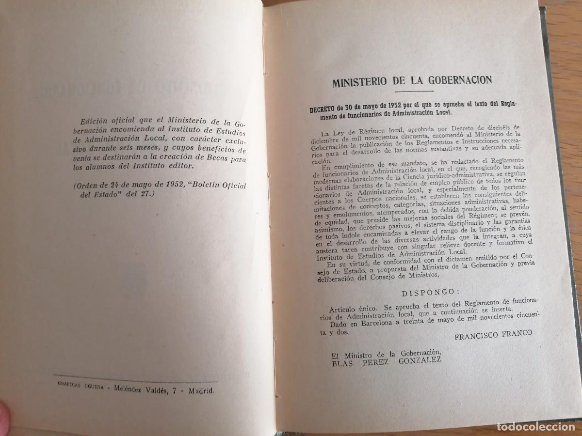 Libros de segunda mano: Libro Reglamento de funcionarios de Administraci&oacute;n Local - Foto 3