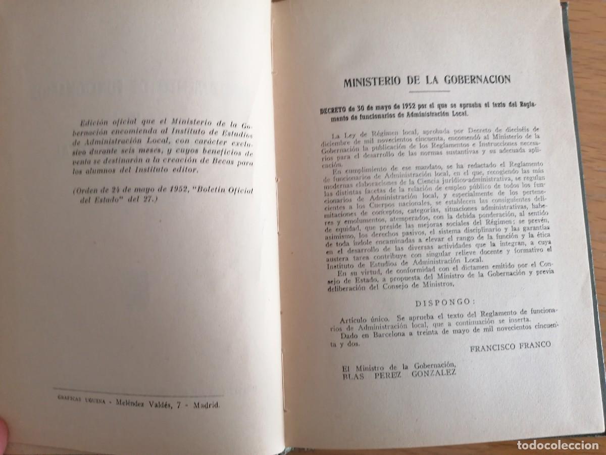 Libros de segunda mano: Libro Reglamento de funcionarios de Administraci&oacute;n Local - Foto 5