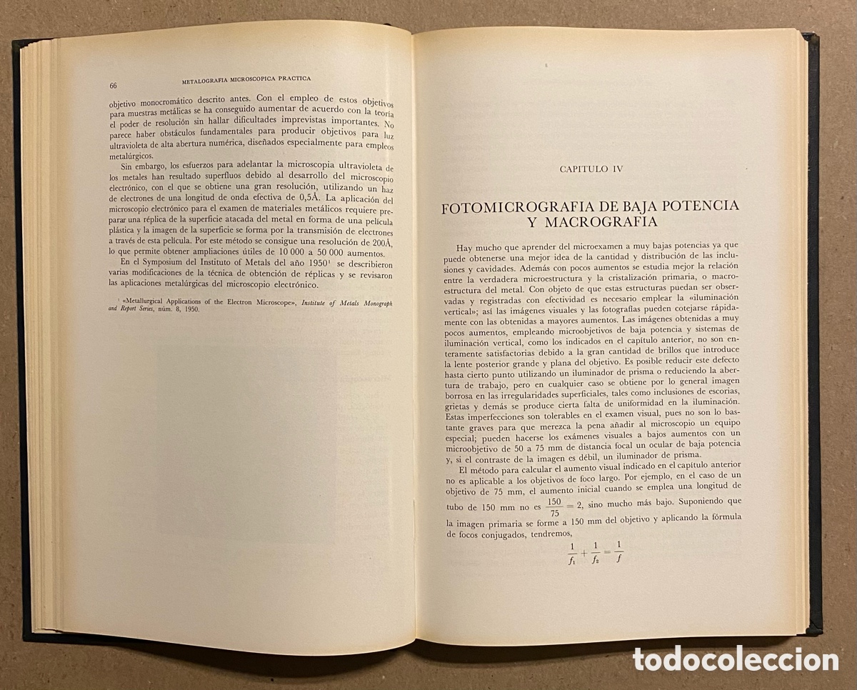 Libros de segunda mano: METALOGRAF&Iacute;A MICROSC&Oacute;PICA PR&Aacute;CTICA. RICHARD HENRY GREAVES Y HAROLD WRIGHTON. EDICIONES URMO - Foto 7