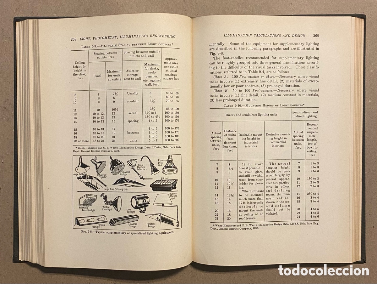 Libros de segunda mano: LIGHT, PHOTOMETRY AND ILLUMINATIMG ENGINEERING. WILLIAM E. BARROWS. MCGRAWHILL 1938. - Foto 7