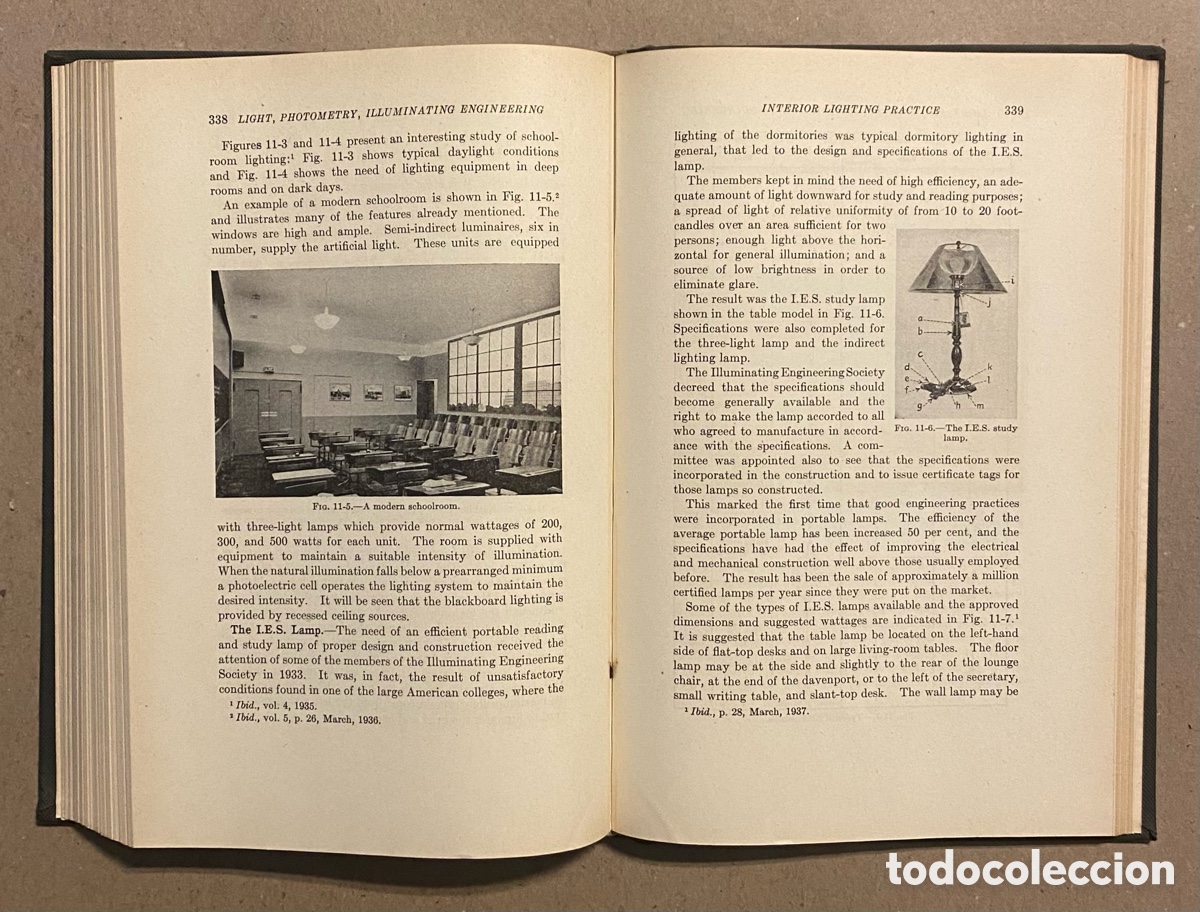 Libros de segunda mano: LIGHT, PHOTOMETRY AND ILLUMINATIMG ENGINEERING. WILLIAM E. BARROWS. MCGRAWHILL 1938. - Foto 9