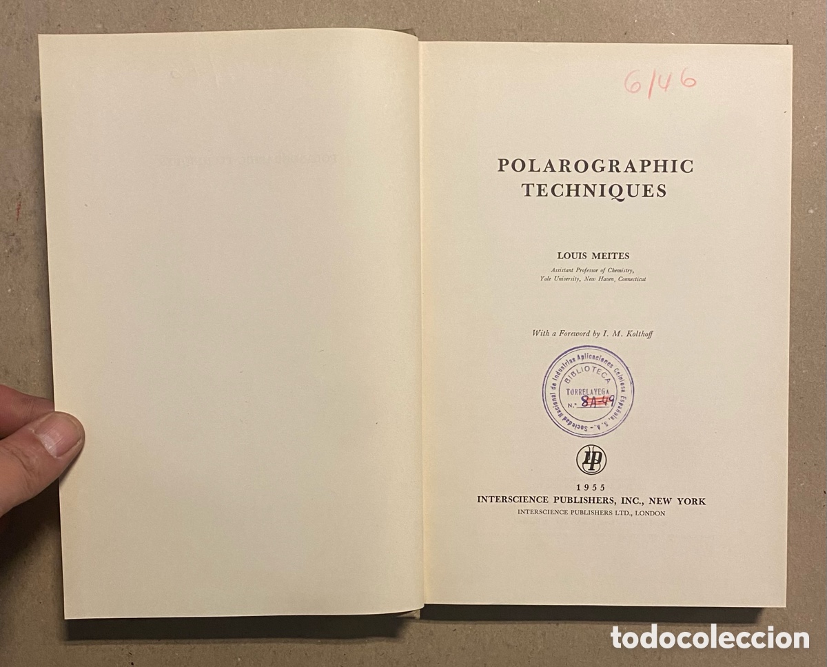 Libros de segunda mano: POLAROGRAPHIC TECHNIQUES. LOUIS MEITES. INTERSCIENCE PUBLISHERS 1955. - Foto 2