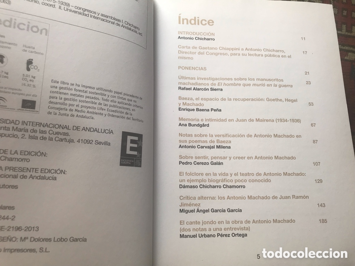 Libros de segunda mano: Antonio Machado y Andaluc&iacute;a. Antonio chicharro Chamorro. - Foto 4