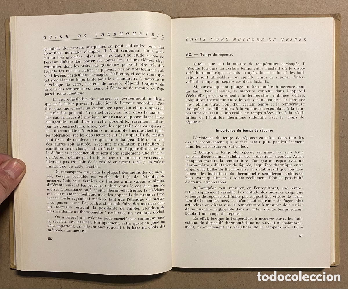 Libros de segunda mano: GUIDE DE THERMOM&Eacute;TRIE. CLAUDE GOUX. EDITIONS EYROLLES 1959. - Foto 4