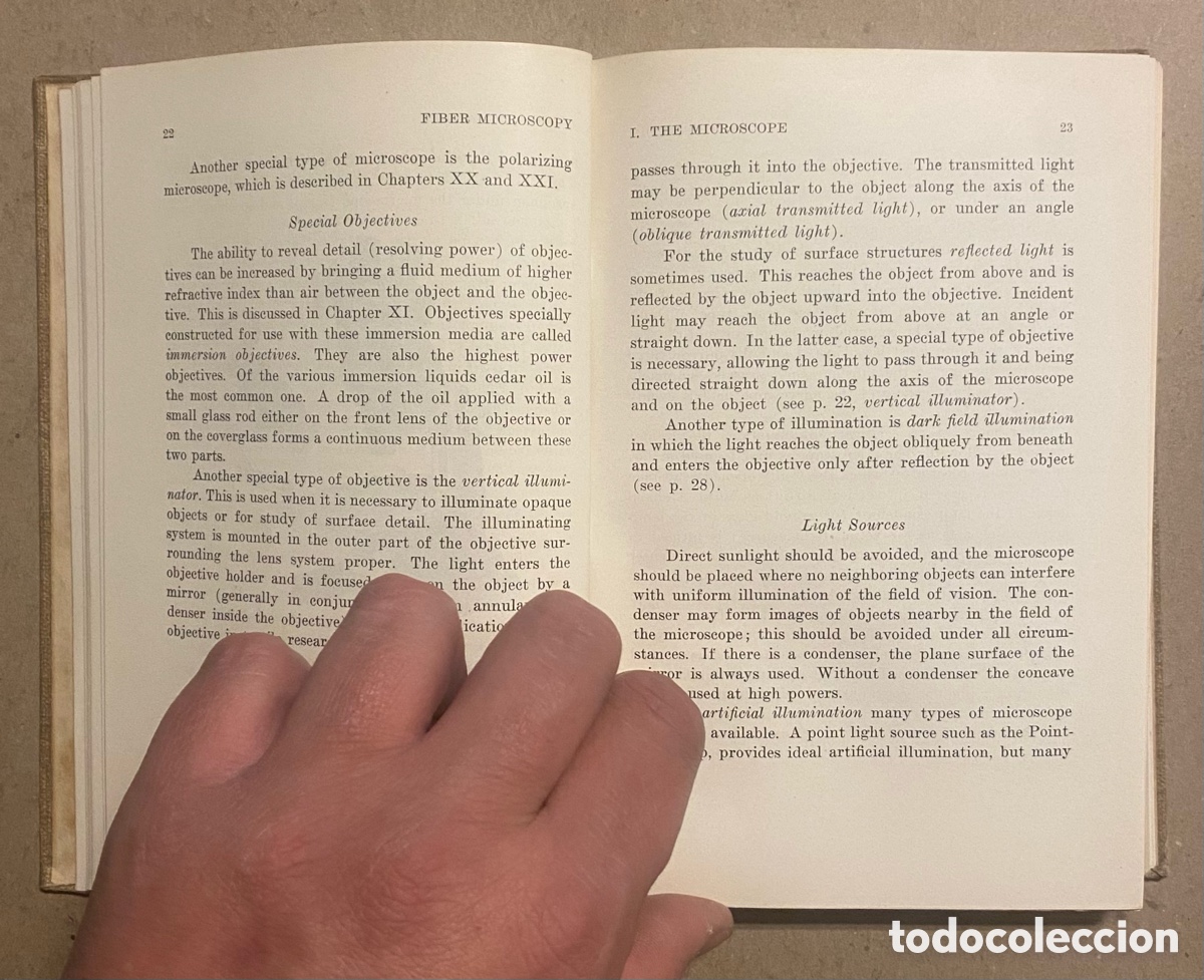 Libros de segunda mano: FIBER MICROSCOPY. A TEXTBOOK AND LABORATORY MANUAL. A.N.J. HEYN. INTERSCIENCE 1954. - Foto 3