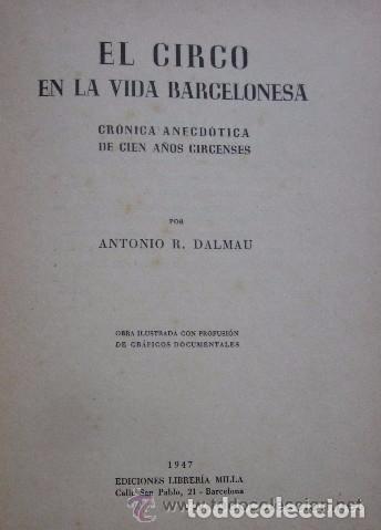 Libros de segunda mano: EL CIRCO EN LA VIDA BARCELONESA - Foto 2