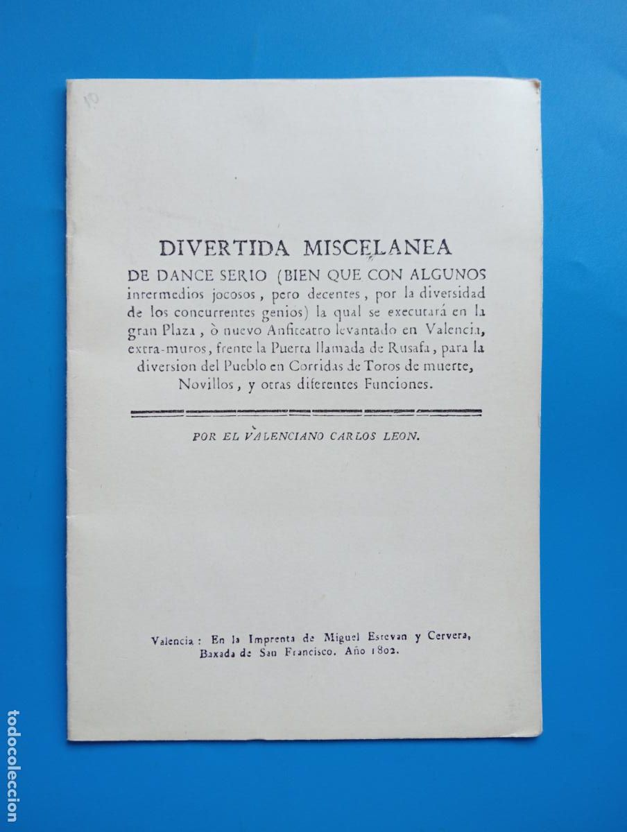 Libros de segunda mano: DIVERTIDAS MISCELANIAS. CARLOS LEON. VALENCIA, 1812. FACSIMIL - Foto 1
