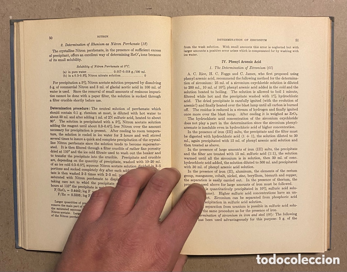 Libros de segunda mano: ORGANIC REAGENTS USED IN QUANTITATIVE INORGANIC ANALYSIS. WILLHELM PRODINGER. - Foto 4