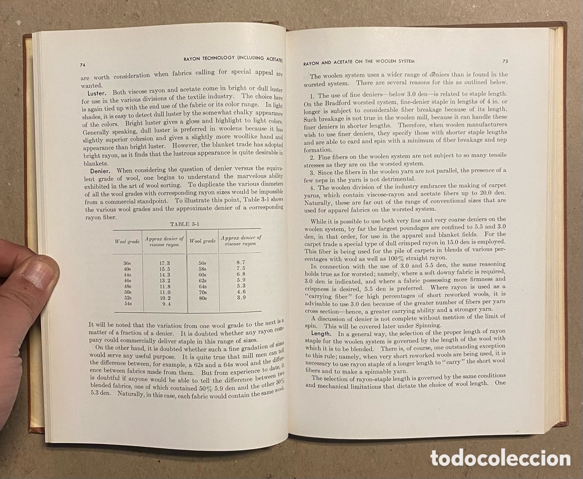 Libros de segunda mano: RAYON TECHNOLOGY (INCLUDING ACETATE). HANDBOOK FOR TEXTILE MILLS. MCGRAWHILL 1953. - Foto 4