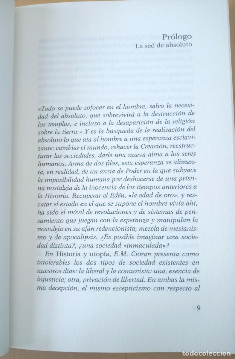 Libros de segunda mano: EMIL CIORAN HISTORIA Y UTOPIA - Foto 7