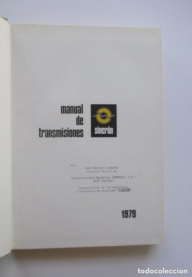Libros de segunda mano: MANUAL DE TRANSMISIONES - Foto 2