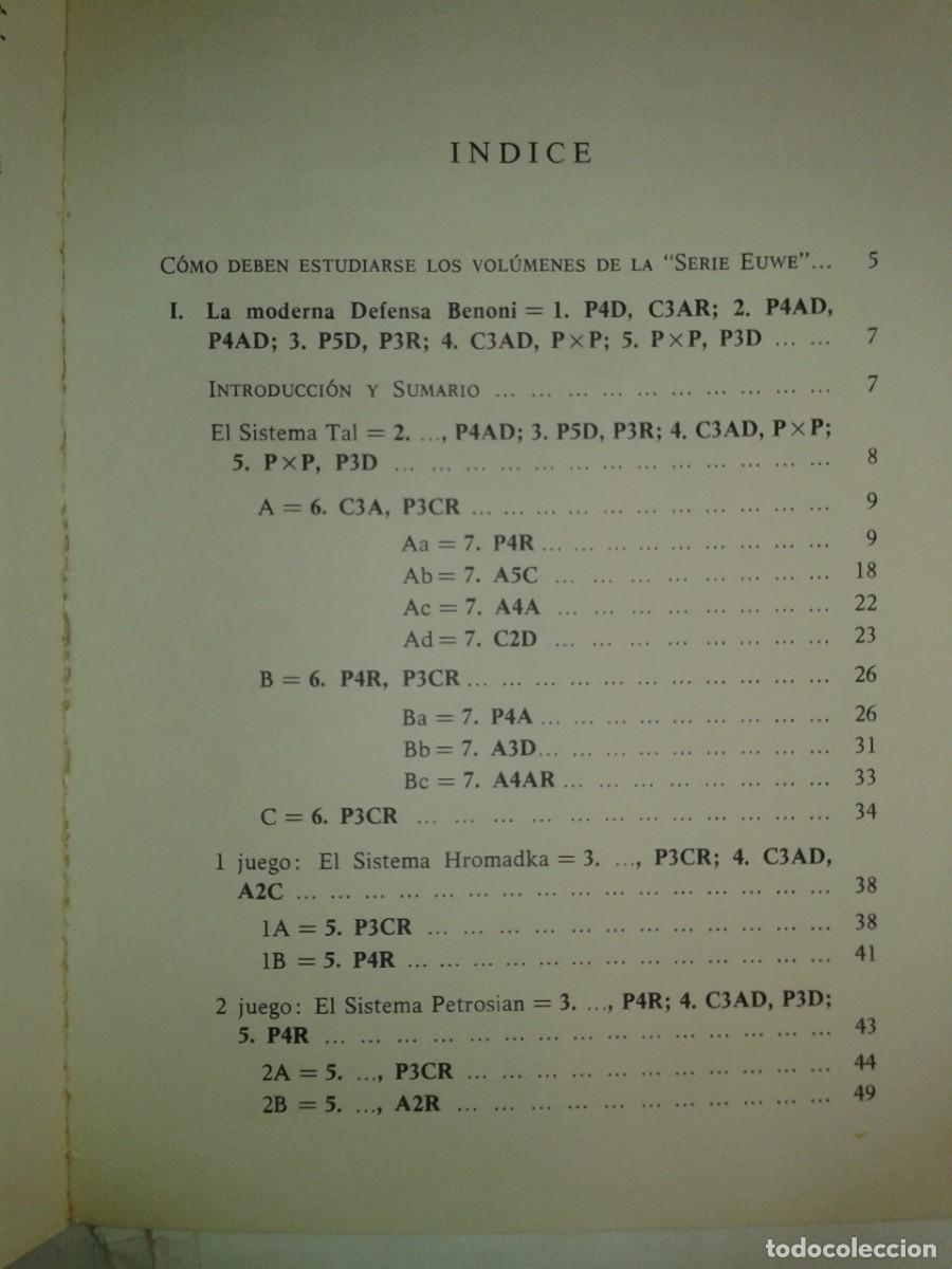 Libros de segunda mano: DEFENSA BENONI 1974 DR. M. EUWE EDICIONES LIMITADAS CATALAN - Foto 3