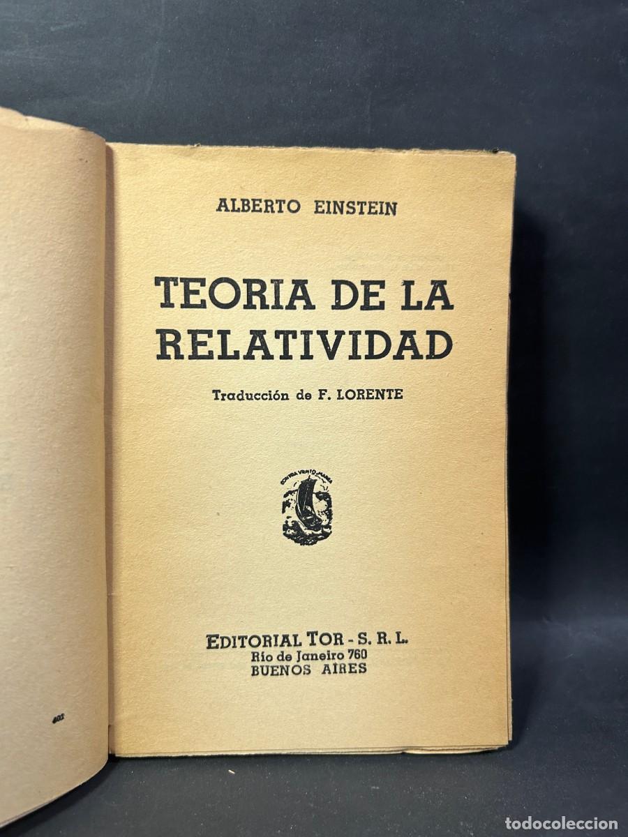 Libros de segunda mano: ALBERTO EINSTEIN - TEORIA DE LA RELATIVIDAD - 1946 - Foto 3