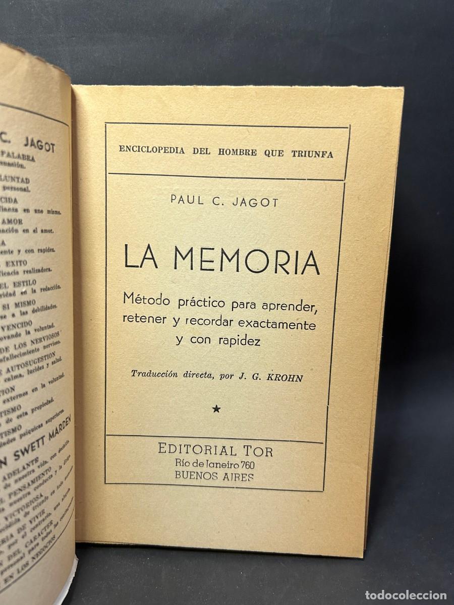 Libros de segunda mano: PAUL C. JAGOT - LA MEMORIA - 1937 - Foto 3