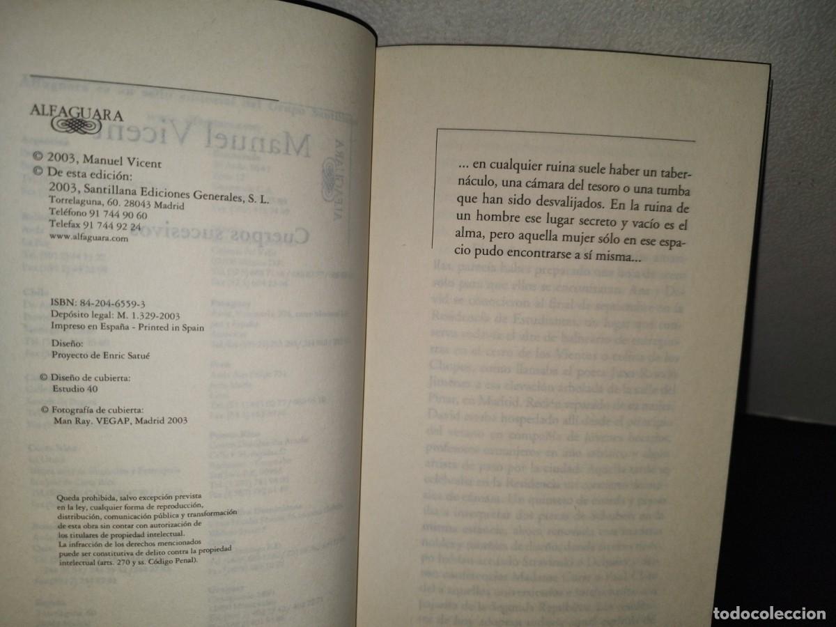 Libros de segunda mano: 100- CUERPOS SUCESIVOS - MANUEL VICENT - 2003 - Foto 6