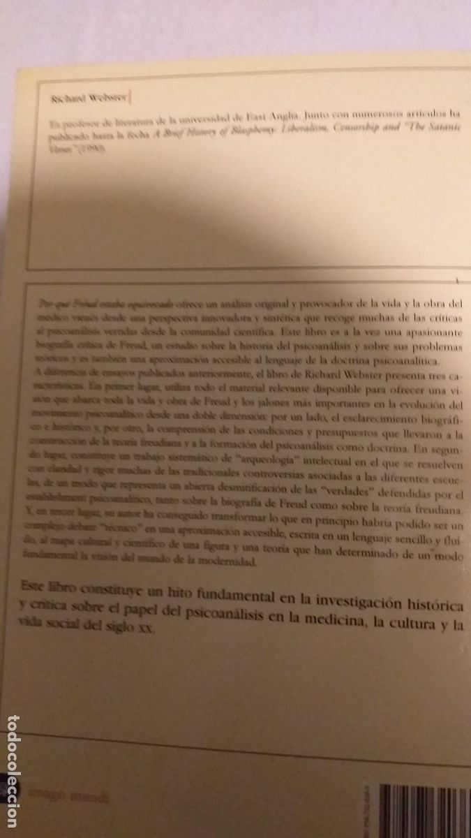 Libros de segunda mano: RICHARD WEBSTER: POR QU&Eacute; FREUD ESTABA EQUIVOCADO - Foto 2