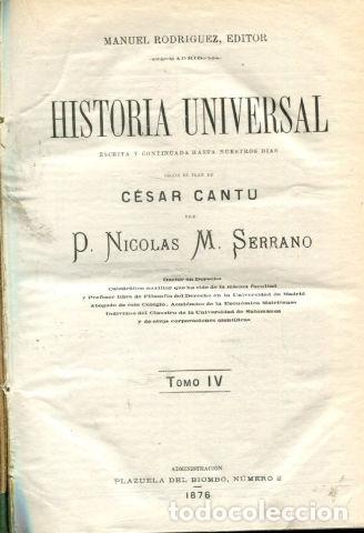 Libros de segunda mano: HISTORIA UNIVERSAL. TOMO IV. - CANTU Cesar. - Foto 1