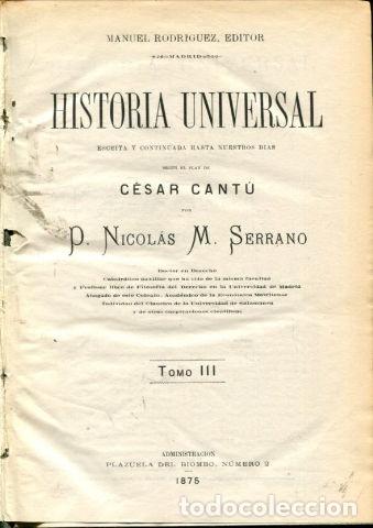 Libros de segunda mano: HISTORIA UNIVERSAL. TOMO III. - CANTU Cesar. - Foto 1