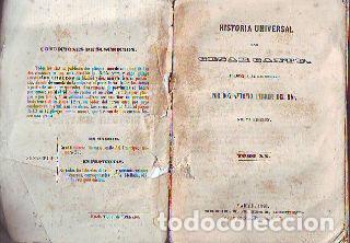 Libros de segunda mano: HISTORIA UNIVERSAL. TOMO XX. - CANTU Cesar. - Foto 1