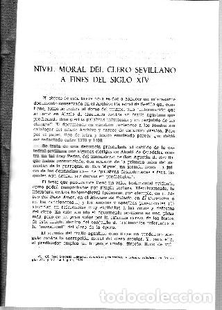 Libri di seconda mano: NIVEL MORAL DEL CLERO SEVILLANO A FINES DEL SIGLO XIV. - GONZALEZ JIMENEZ Manuel.