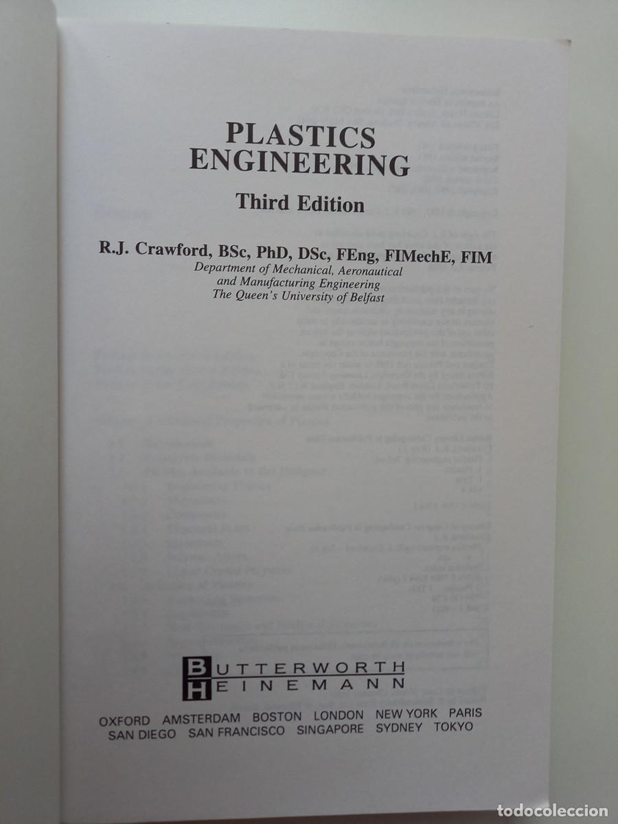 Libros de segunda mano: PLASTICS ENGINEERING. RJ CRAWFORD. - Foto 4