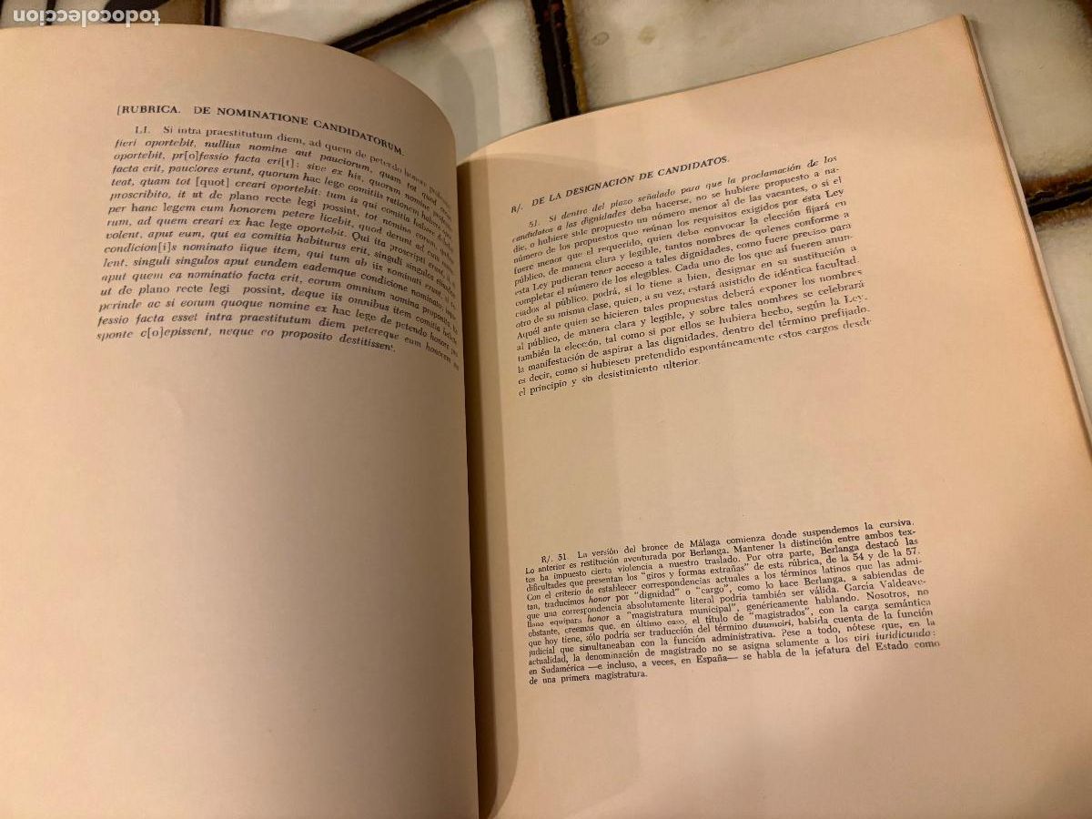 Libros de segunda mano: Lex Flavia Malacitana. Versi&oacute;n introducci&oacute;n notas de Rafael Le&oacute;n y Alfonso Canales. 1972 - Foto 4