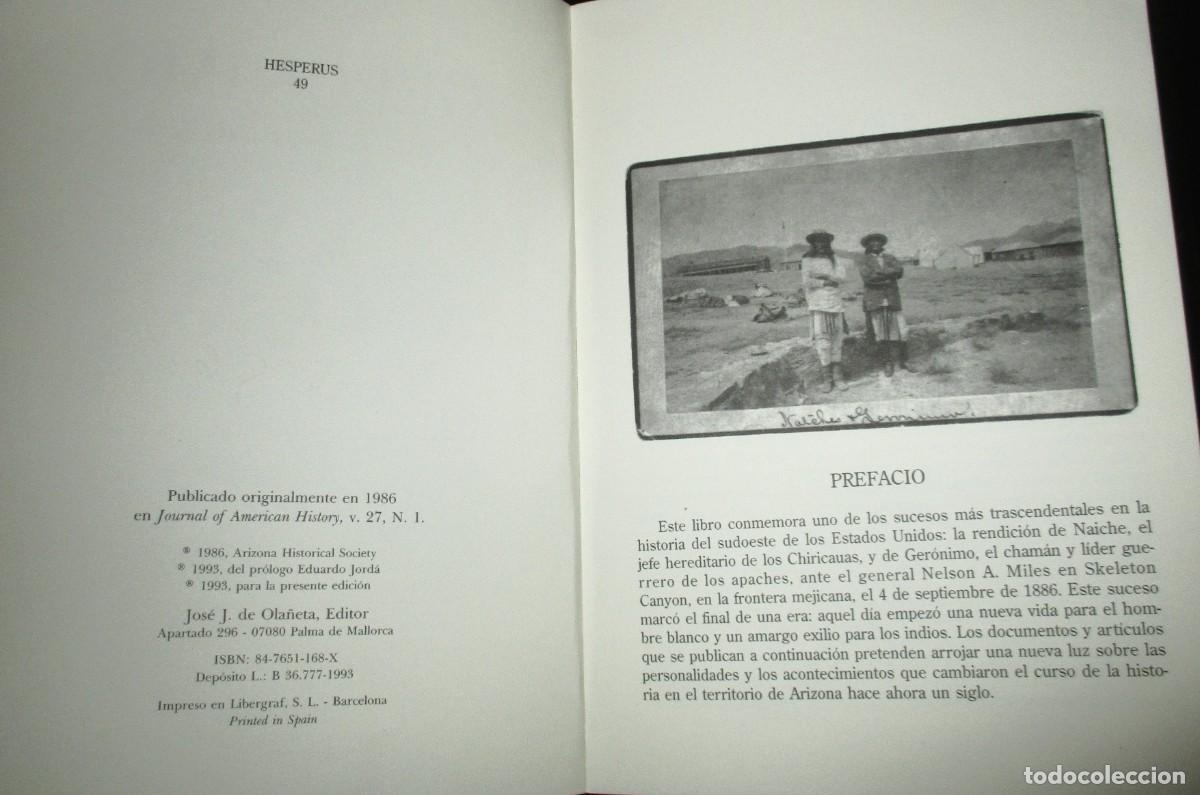 Libros de segunda mano: GER&Oacute;NIMO. EL FINAL DE LAS GUERRAS APACHES. EDICI&Oacute;N DE SONNICHSEN. HESPERUS, 1993. - Foto 3