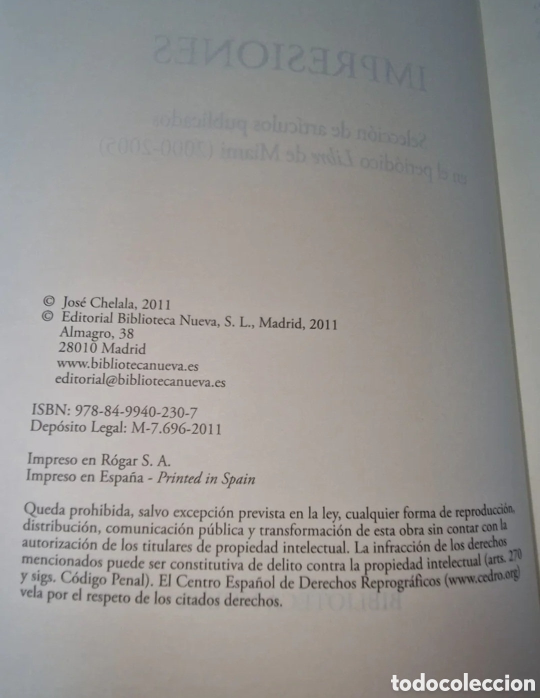 Libros de segunda mano: Impresiones - Jos&eacute; Chelala - Foto 4