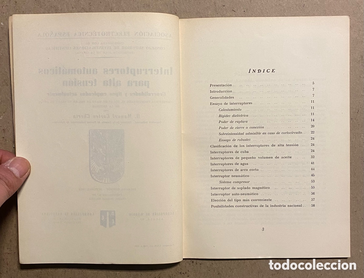 Libros de segunda mano: INTERRUPTORES AUTOM&Aacute;TICOS PARA ALTA TENSI&Oacute;N. MANUEL CORT&Eacute;S CHERTA. - Foto 3