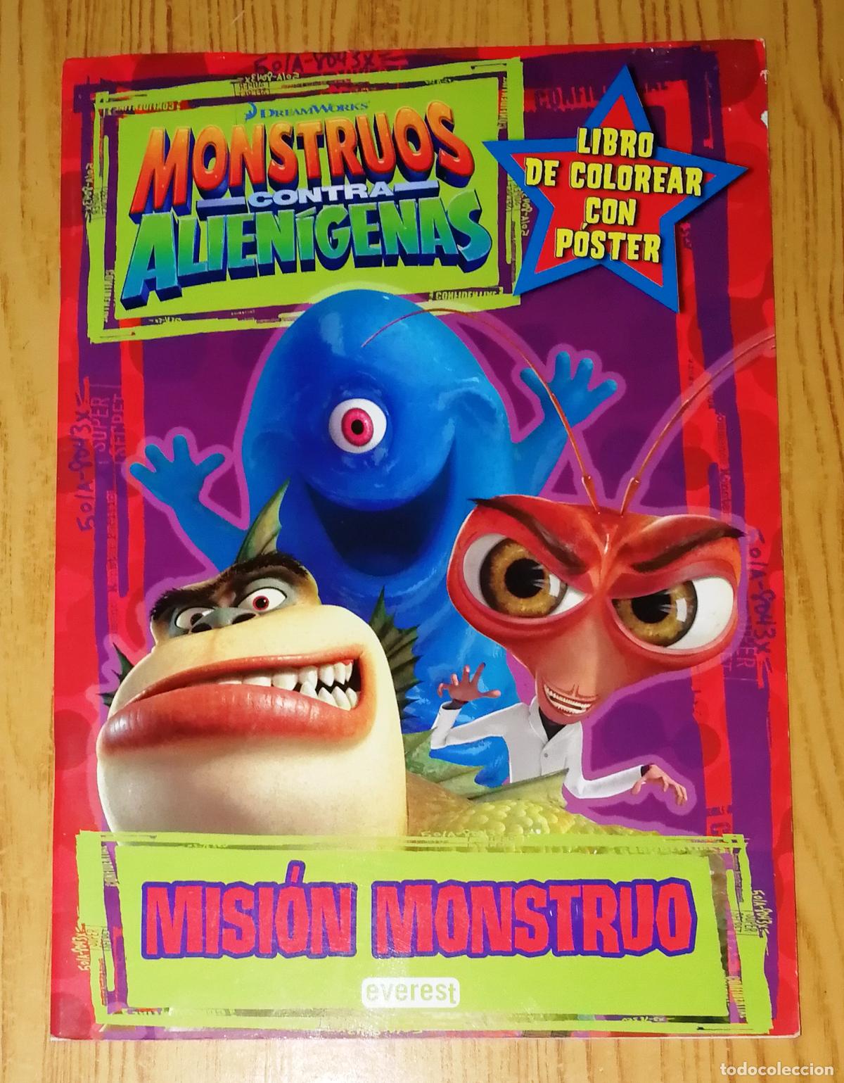 Libros de segunda mano: MONSTRUOS CONTRA ALIEN&Iacute;GENAS : Misi&oacute;n Monstruo. Libro de Colorear... / Dreamworks. - Everest - Foto 1