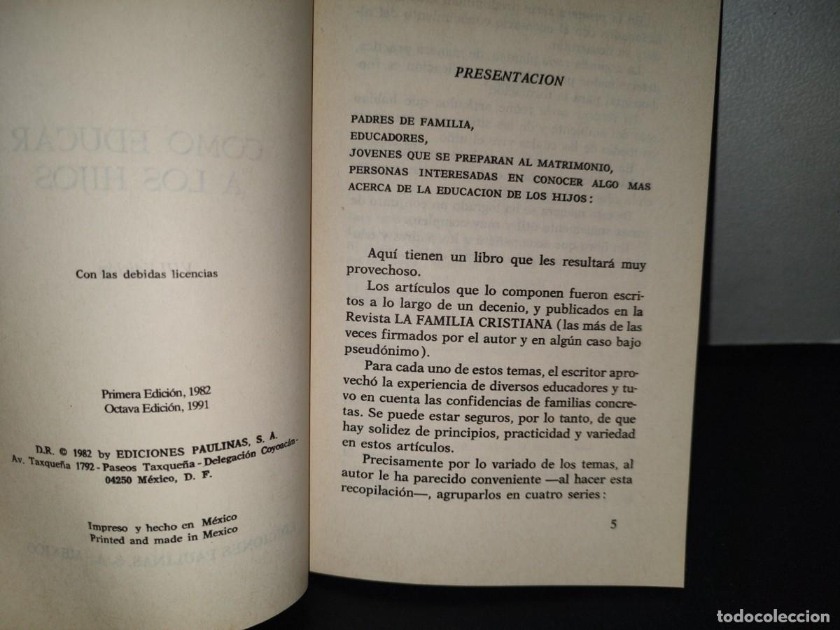 Libros de segunda mano: 104- C&Oacute;MO EDUCAR A LOS HIJOS - J. M. GALAVIZ . EDICIONES PAULINAS - Foto 4