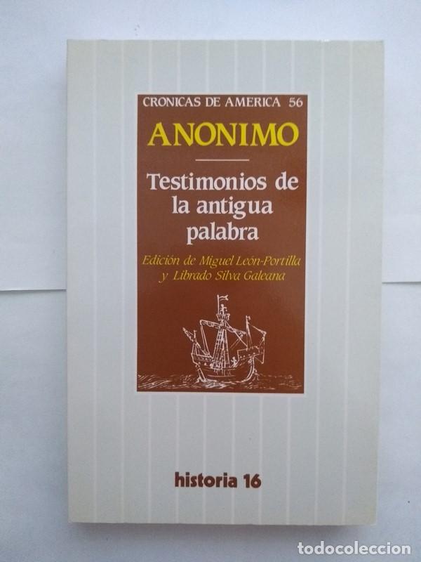 Libros de segunda mano: Testimonio de la antigua palabra - Anonimo - Foto 1