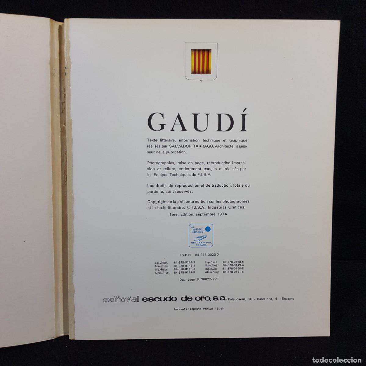 Libros de segunda mano: ANTONI GAUD&Iacute; - EDITORIAL ESCUDO DE ORO - 1974 / 238 - Foto 4