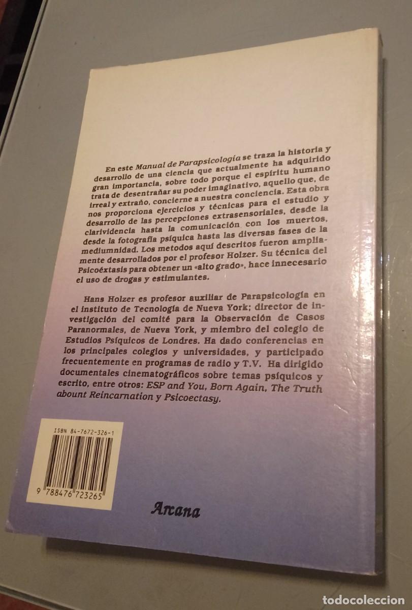 Libros de segunda mano: MANUAL DE PARAPSICOLOGIA (HANS HOLZER) - Foto 2