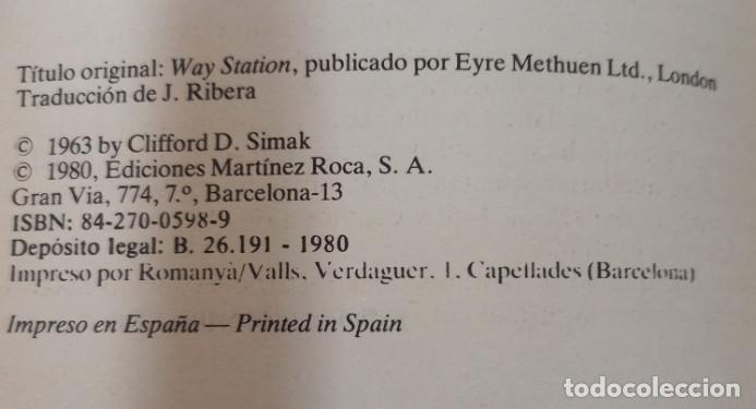 Libros de segunda mano: ESTACION DE TRANSITO, CLIFFORD D. SIMAK, EDICIONES MARTINEZ ROCA 1980 - Foto 2
