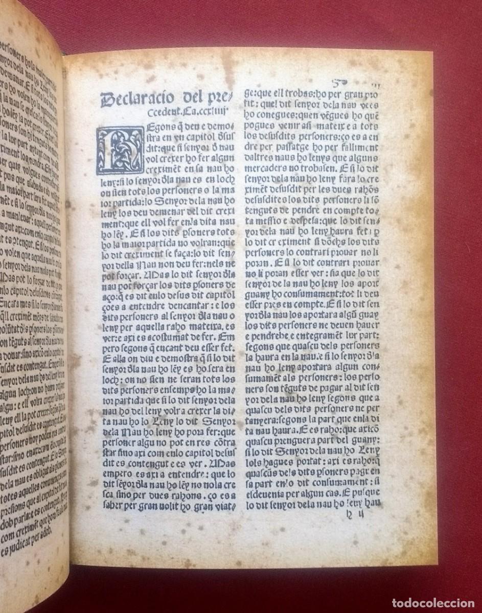 Libros de segunda mano: LLIBRE DEL CONSOLAT DE MAR. EDICI&Oacute; FACS&Iacute;MIL DE LEDICI&Oacute; DE 1523 - NUMERAT 89 de 2000 - Foto 7