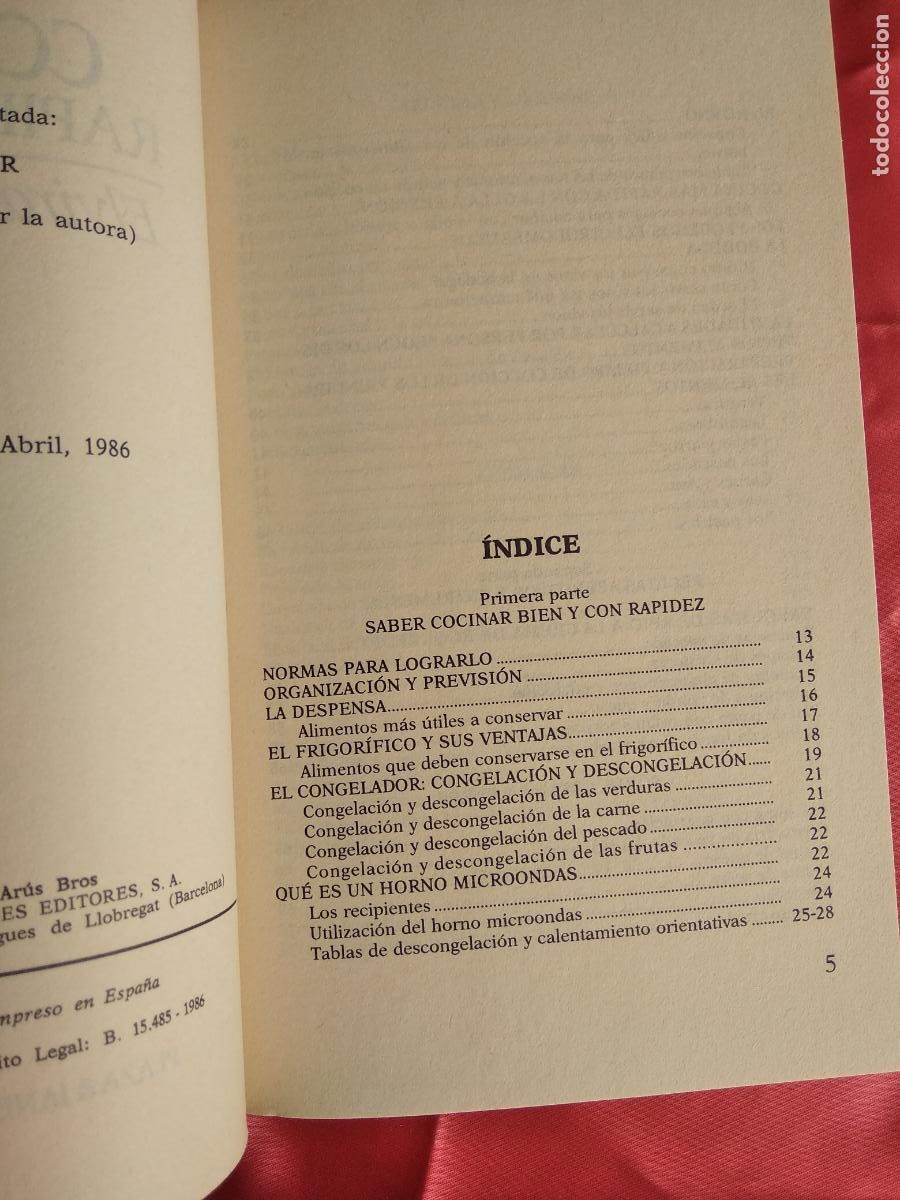 Libros de segunda mano: Cocina r&aacute;pida y f&aacute;cil. Elvira Ar&uacute;s Bros. L.8136-1321 - Foto 3
