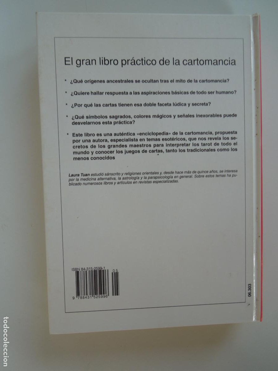Libros de segunda mano: EL GRAN LIBRO PR&Aacute;CTICO DE LA CARTOMANCIA - LAURA JUAN - EDITORIAL DE VECCHI 2004. - Foto 2