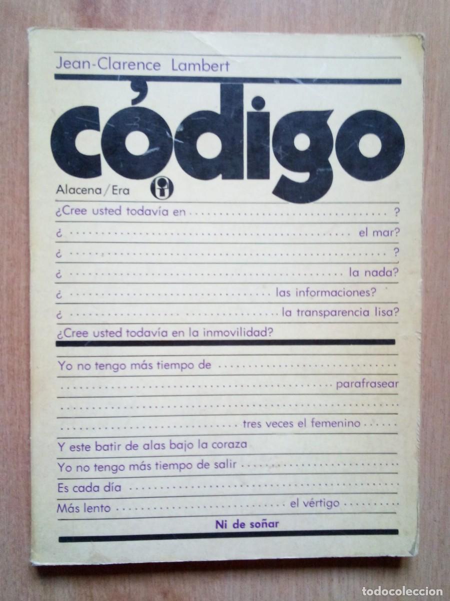 Libros de segunda mano: 1&ordf; edici&oacute;n .C&oacute;digo.Jean-Clarence Lambert.. Alacena/Era 1971 - Foto 1