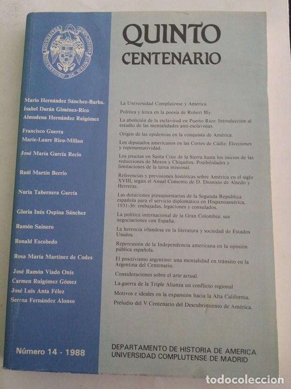 Libros de segunda mano: Quinto centenario. Num. 14 &ndash; 1988 - Foto 1