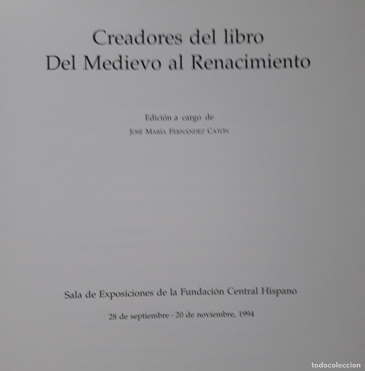 Libros de segunda mano: Creadores del libro del Medievo al Renacimiento. - Foto 2
