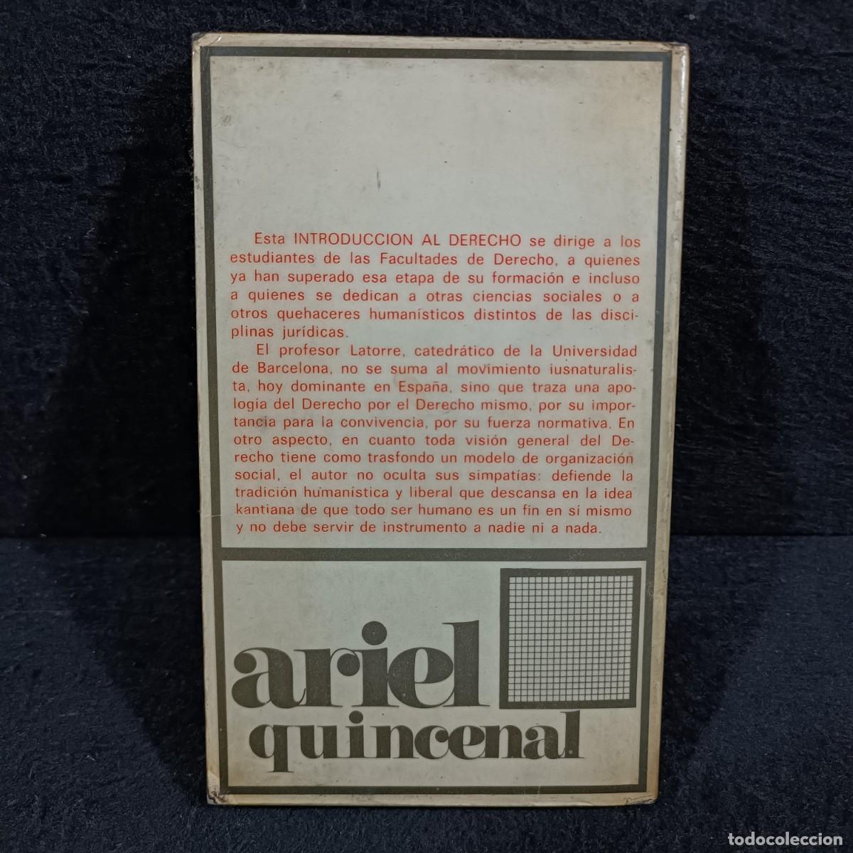 Libros de segunda mano: INTRODUCCION AL DERECHO - ANGEL LATORRE - EDICIONES ARIEL - 1972 / 28.823 - Foto 2