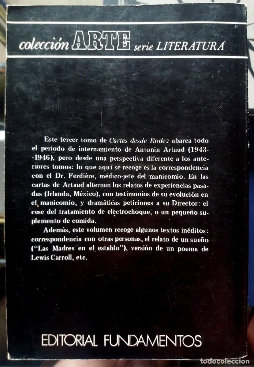Libros de segunda mano: Antonin Artaud . Cartas desde Rodez, 3 - Foto 2