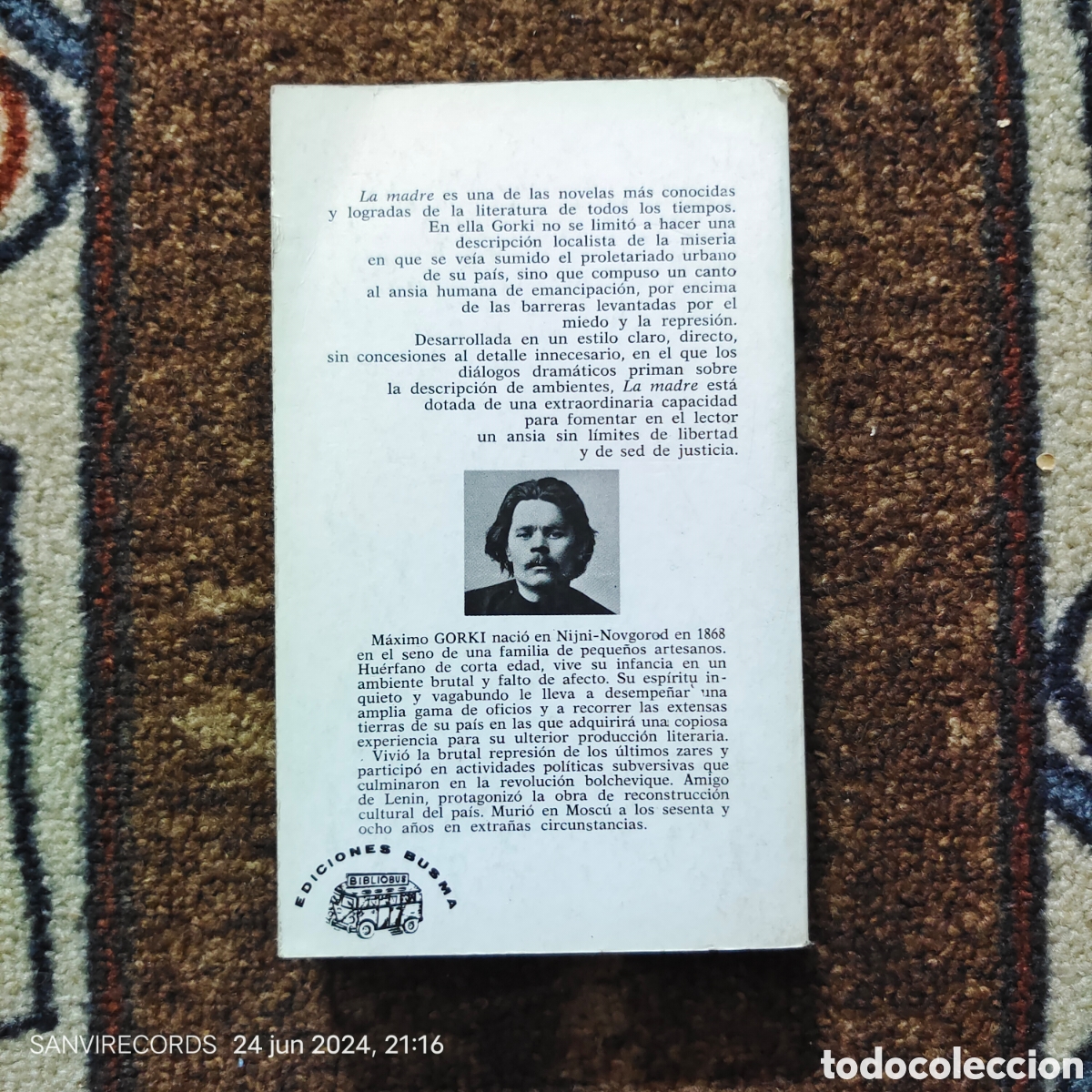 Libros de segunda mano: LA MADRE (M&Aacute;XIMO GORKI) (BUSMA) - Foto 2