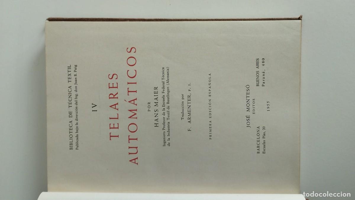 Libros de segunda mano: Telares autom&aacute;ticos. 1955. Hans Maier. - Foto 6