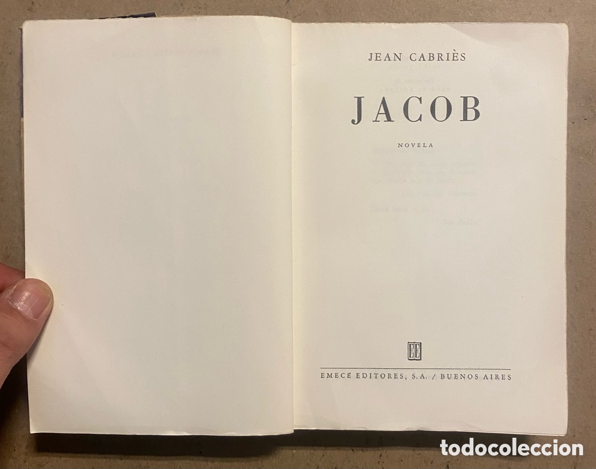 Libros de segunda mano: JACOB. JEAN CABRIES. EMEC&Eacute; EDITORES 1956. - Foto 2