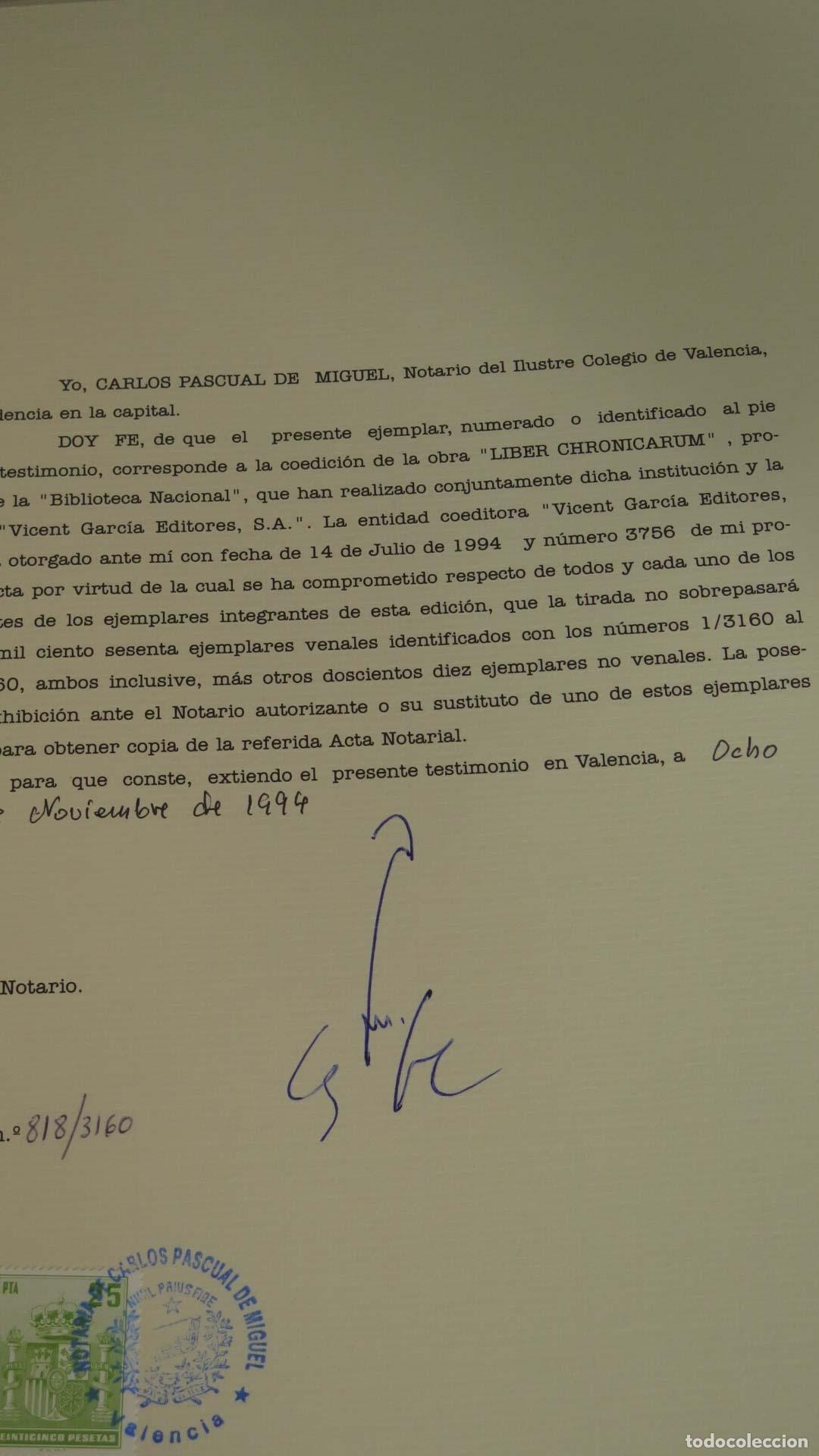 Libros de segunda mano: Liber Chronicarum. Facsimil. Ejemplar numerado. FACSIMIL. VICENT - Foto 2