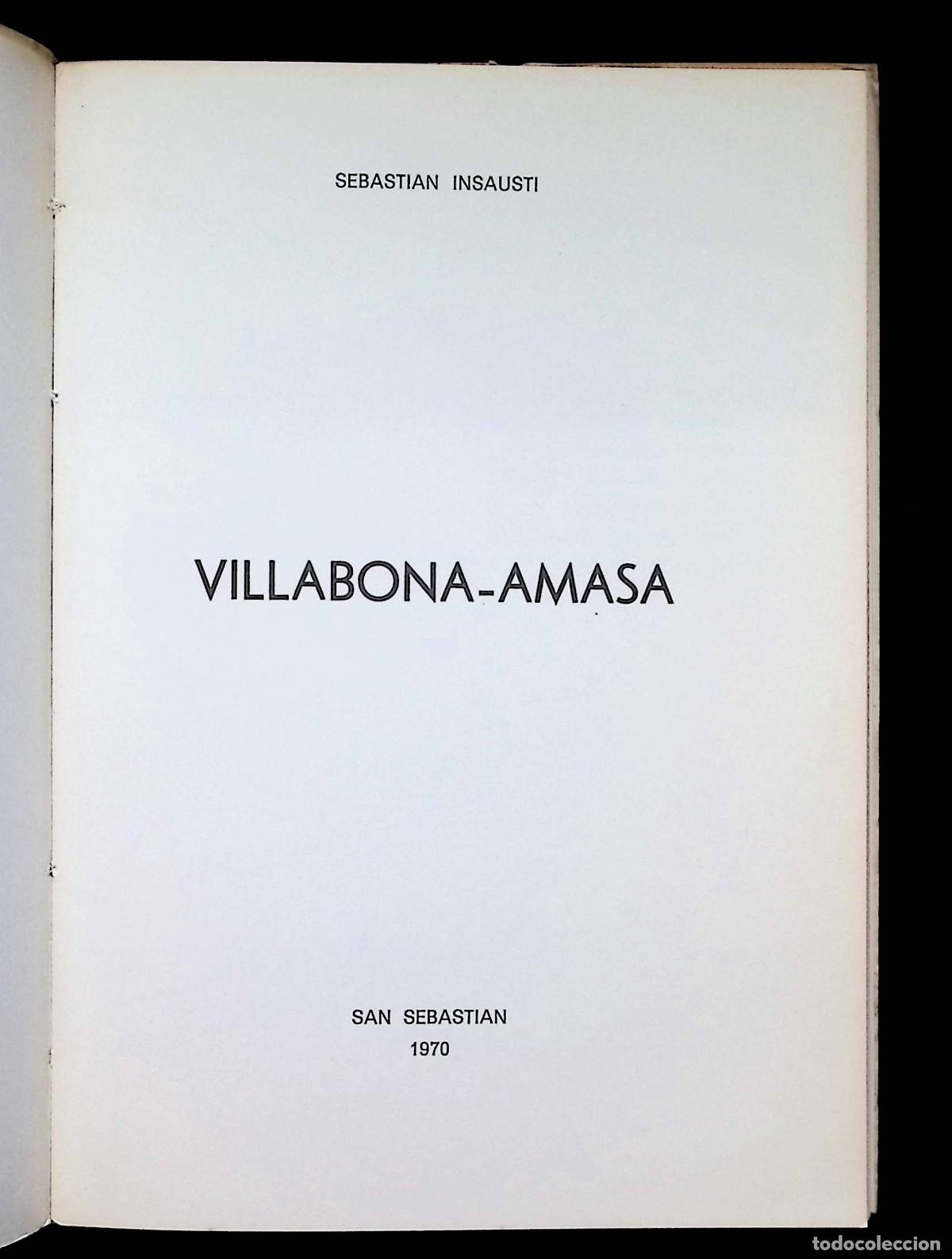 Libros de segunda mano: VILLABONA - AMASA. - INSAUSTI, Sebastian. - Foto 2