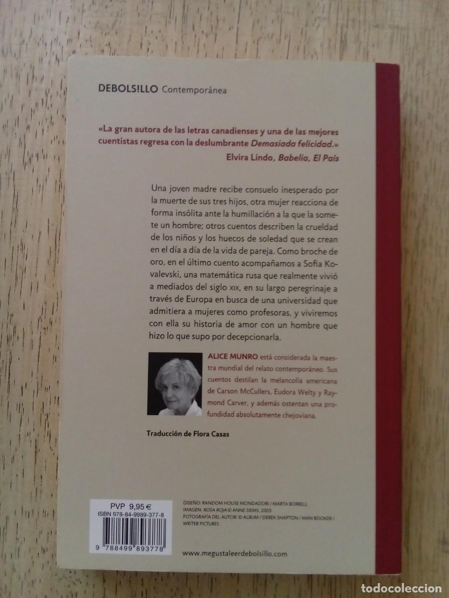 Libros de segunda mano: Demasiada felicidad. Alice Munro - Foto 2