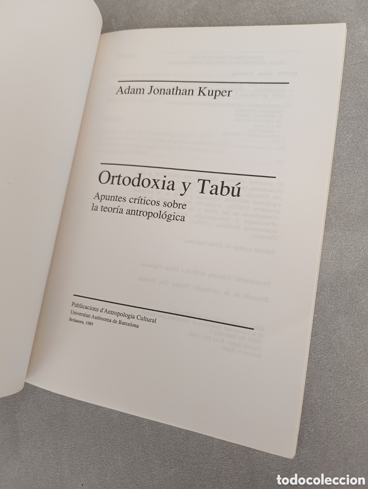 Libros de segunda mano: Ortodoxia y tab&uacute;. Adam Jonathan Kuper - Foto 3